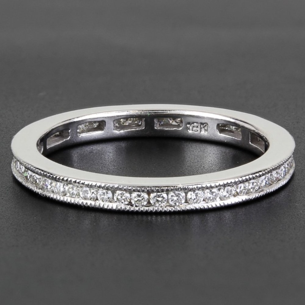 New Jolie 18k White Gold Diamond Stackable Eternity Anniversary Wedding Ring